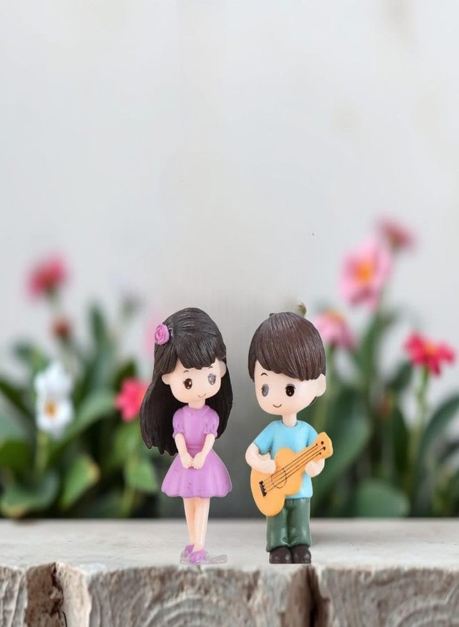 DETACHI Dashboard Toys - Cute Couple Car Ornament for Decoration, Ideal Gift for Car Lovers, Durable Interior Accessories, with 4 Resin Adhesive Stickers (Purple) - Image 2